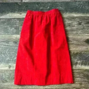 Vintage 80/90s Bill Blass Blassport Ultra Suede Red Skirt Size 4